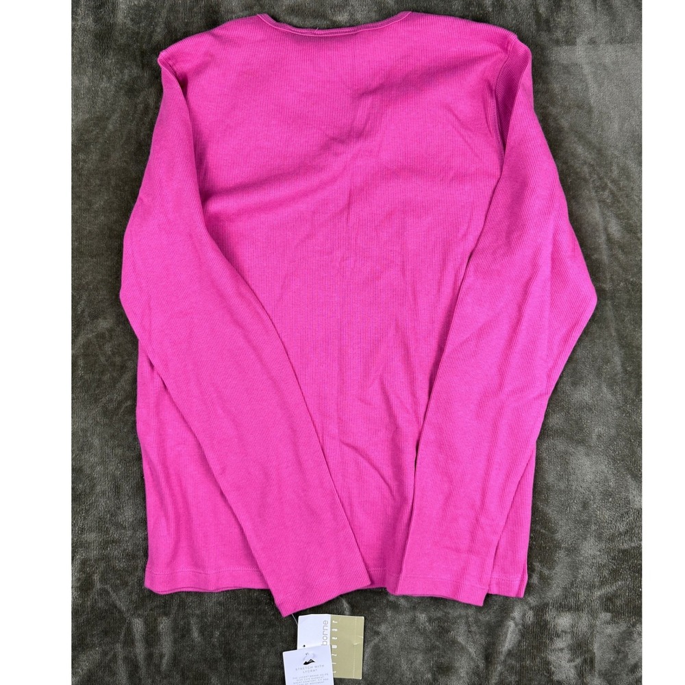 Vintage Y2K Liz Claiborne Lizwear Pink Rib Knit Long Sleeve Top Women Sm Stretch - Picture 4 of 10